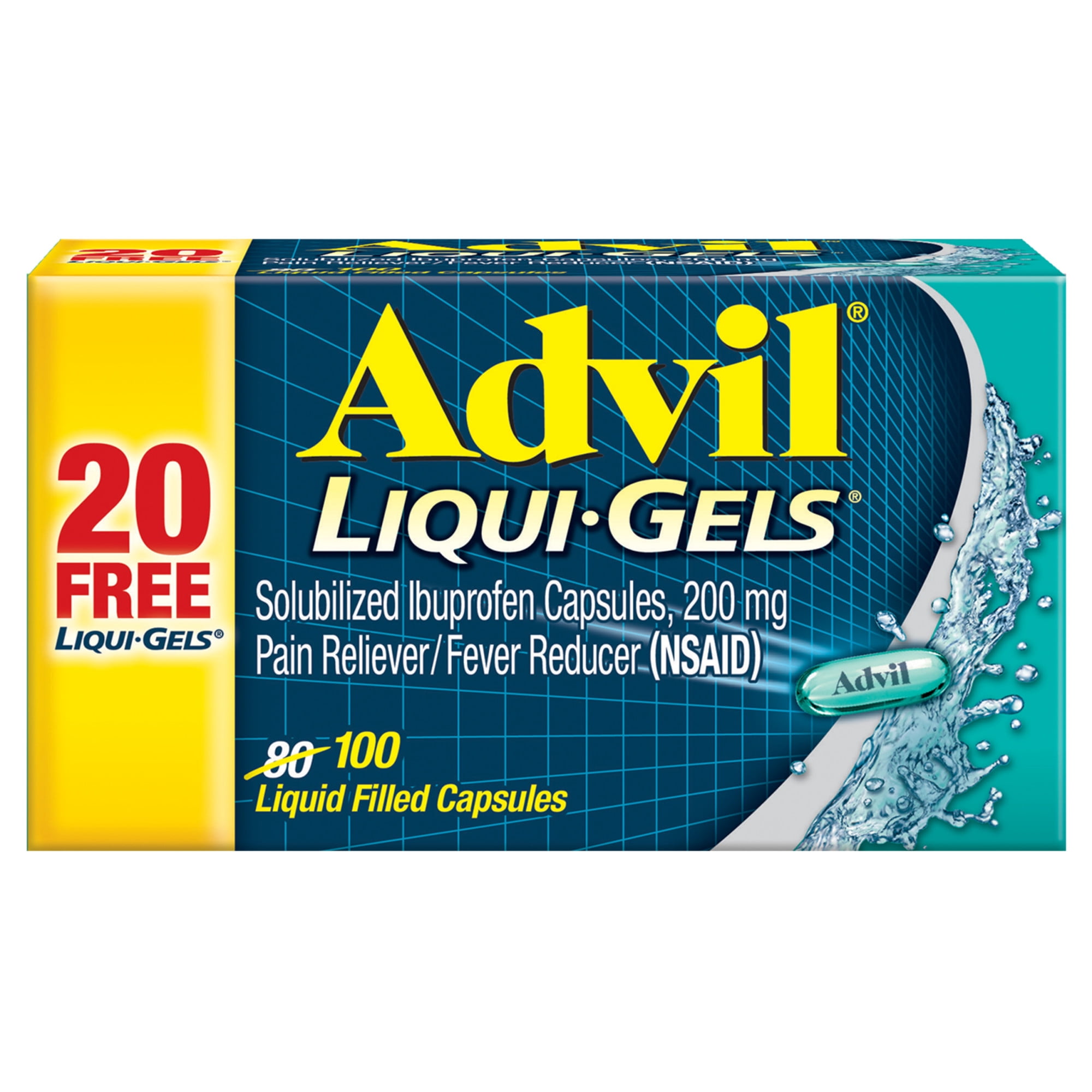 Advil Pain Reliever and Fever Reducer Liquid-Gels, Ibuprofen 200 mg
