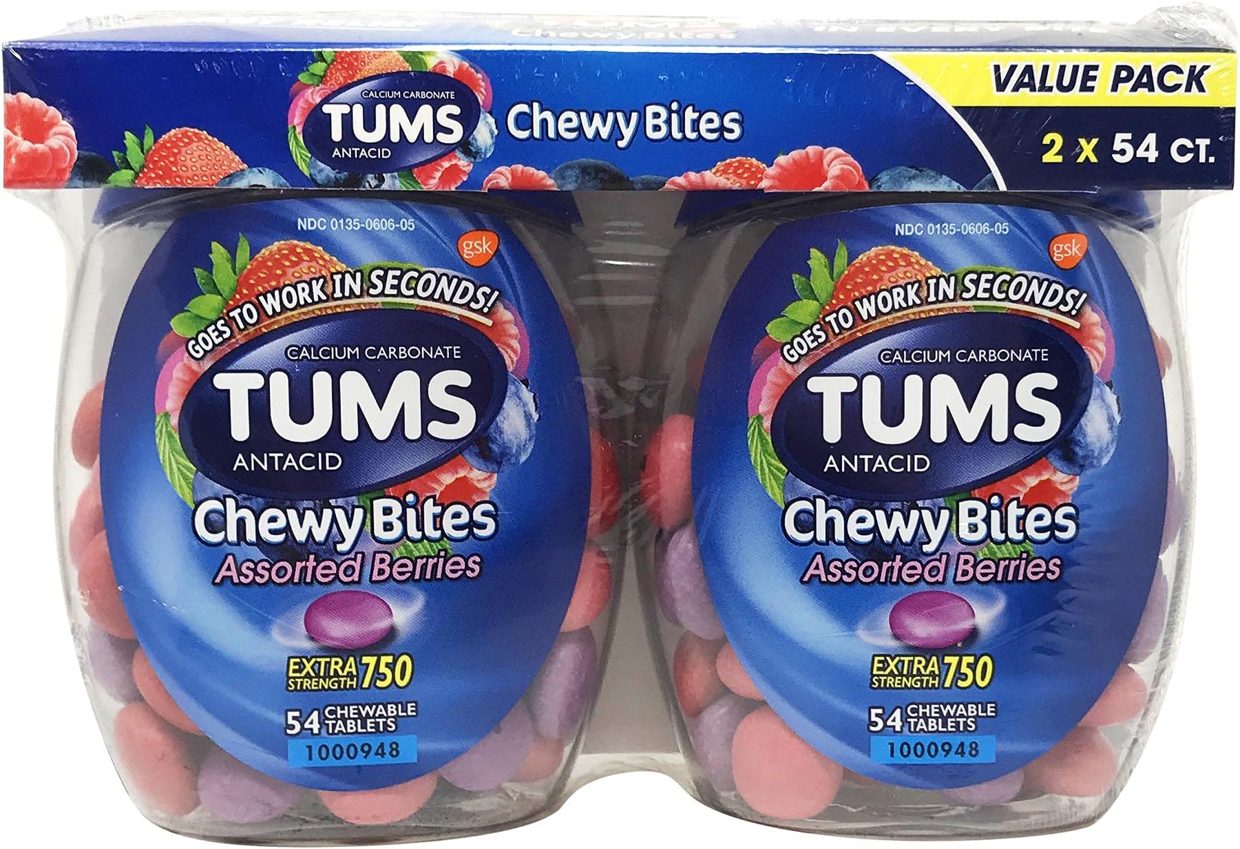 Tums Ultra Strength Antacid Chewy Bites with Assorted Berries